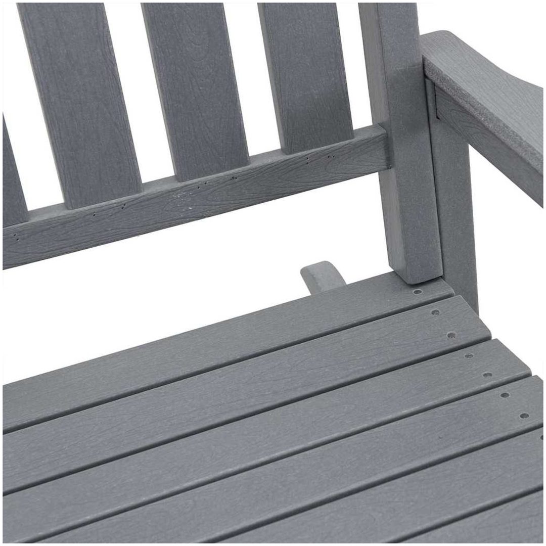 Trädgårdsgungstol Ljusgrå 70x92x108 cm HDPE vidaXL 70 x 92 x 180 cm – bild 8