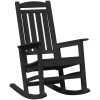 Trädgårdsgungstol Svart 70x92x108 cm HDPE vidaXL 70 x 92 x 180 cm – miniatyr 2