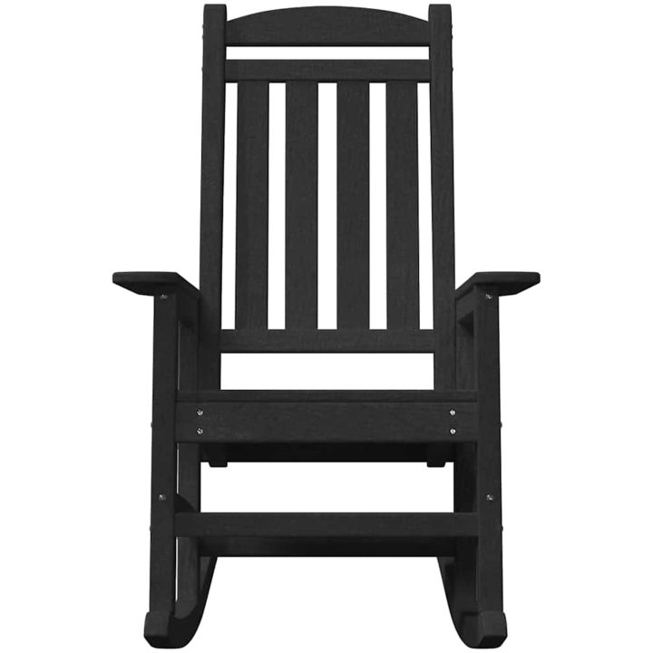 Trädgårdsgungstol Svart 70x92x108 cm HDPE vidaXL 70 x 92 x 180 cm – bild 4