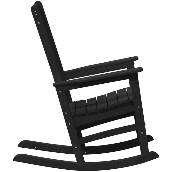 Trädgårdsgungstol Svart 70x92x108 cm HDPE vidaXL 70 x 92 x 180 cm – bild 5