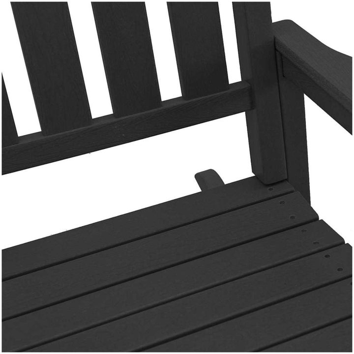 Trädgårdsgungstol Svart 70x92x108 cm HDPE vidaXL 70 x 92 x 180 cm – bild 8
