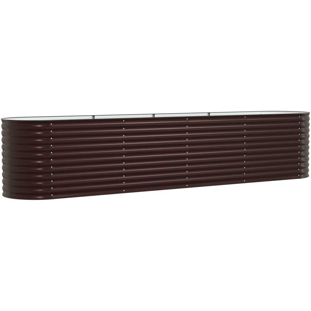 Trädgårdshöjbädd Brun i Galvaniserat Stål vidaXL 400 x 80 x 81 cm – bild 2