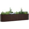 Trädgårdshöjbädd Brun i Galvaniserat Stål vidaXL 400 x 80 x 81 cm – miniatyr 3