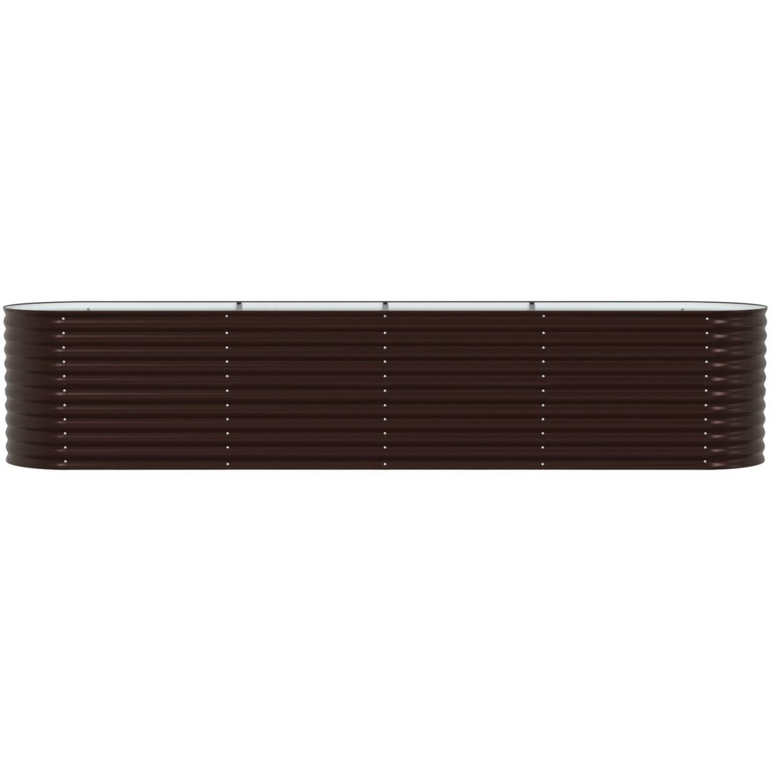 Trädgårdshöjbädd Brun i Galvaniserat Stål vidaXL 400 x 80 x 81 cm – bild 6