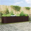 Trädgårdshöjbädd Brun i Galvaniserat Stål vidaXL 400 x 80 x 81 cm – miniatyr 1