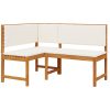 Trädgårdshörnbänk med kuddar 140x100x91 cm Massivt akaciaträ vidaXL 100 x 50 x 91 cm – miniatyr 2