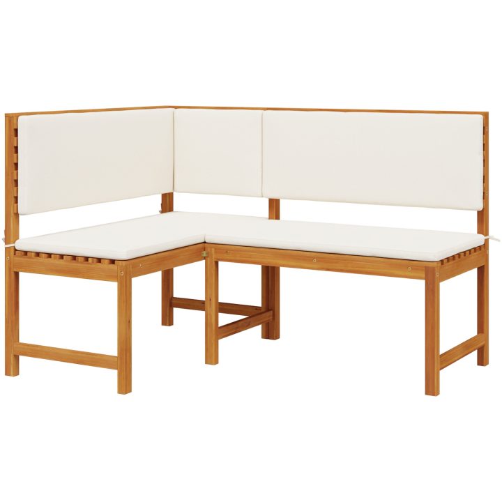 Trädgårdshörnbänk med kuddar 140x100x91 cm Massivt akaciaträ vidaXL 100 x 50 x 91 cm – bild 2