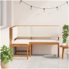 Trädgårdshörnbänk med kuddar 140x100x91 cm Massivt akaciaträ vidaXL 100 x 50 x 91 cm – miniatyr 3