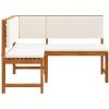 Trädgårdshörnbänk med kuddar 140x100x91 cm Massivt akaciaträ vidaXL 100 x 50 x 91 cm – miniatyr 4