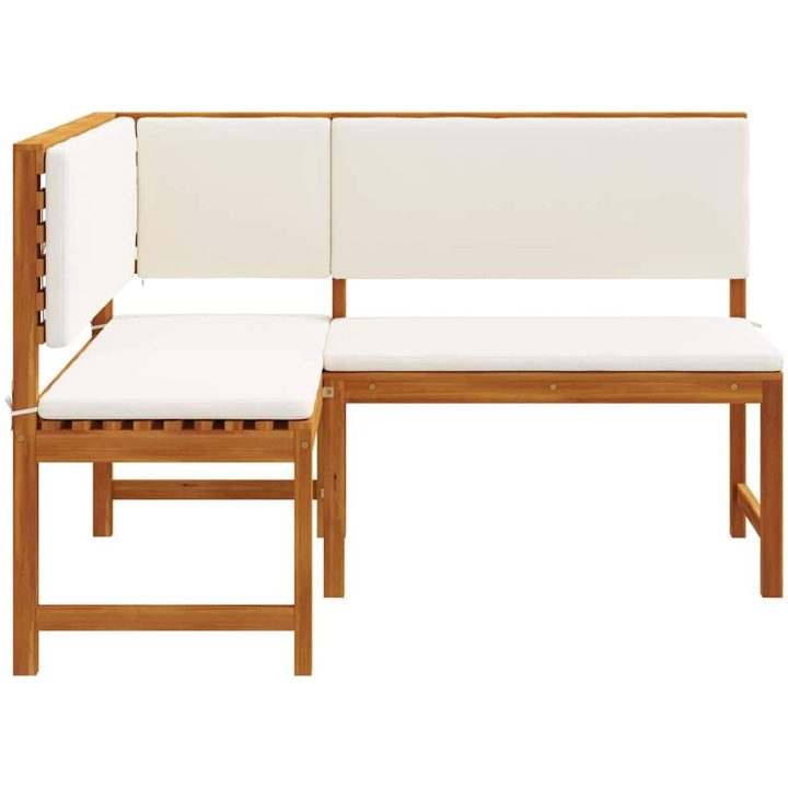 Trädgårdshörnbänk med kuddar 140x100x91 cm Massivt akaciaträ vidaXL 100 x 50 x 91 cm – bild 4