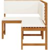 Trädgårdshörnbänk med kuddar 140x100x91 cm Massivt akaciaträ vidaXL 100 x 50 x 91 cm – miniatyr 5