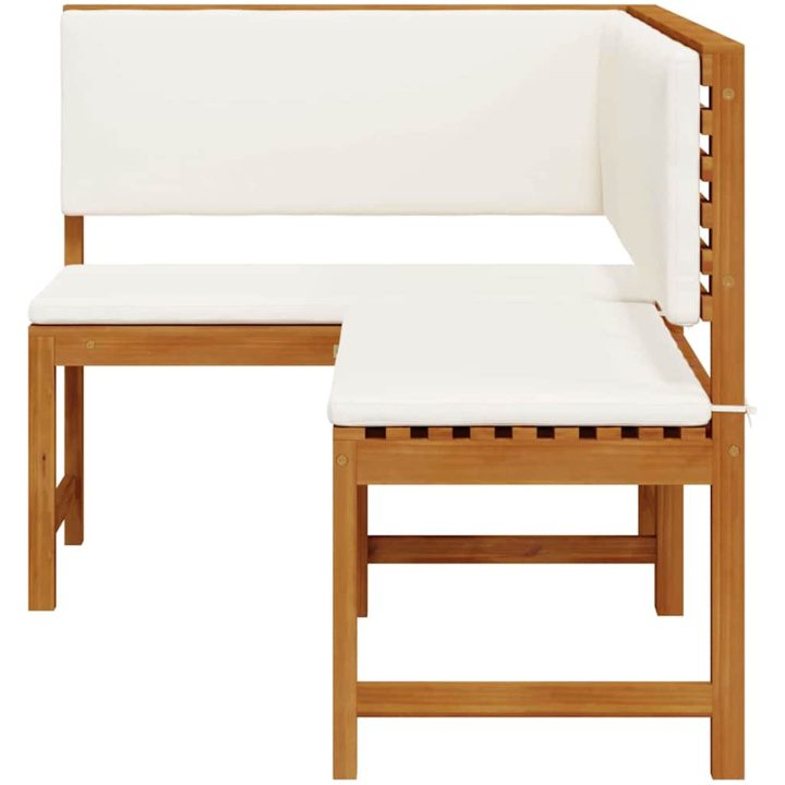 Trädgårdshörnbänk med kuddar 140x100x91 cm Massivt akaciaträ vidaXL 100 x 50 x 91 cm – bild 5