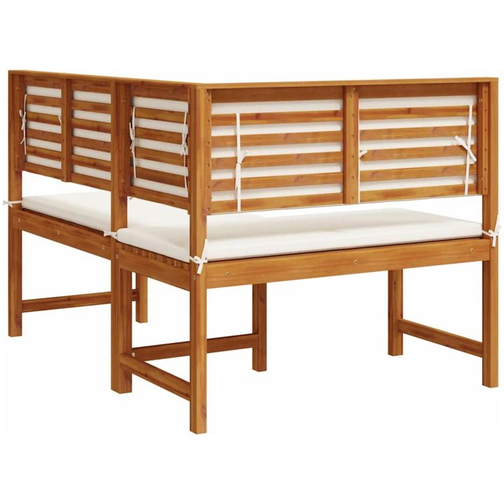 Trädgårdshörnbänk med kuddar 140x100x91 cm Massivt akaciaträ vidaXL 100 x 50 x 91 cm – bild 6