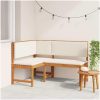 Trädgårdshörnbänk med kuddar 140x100x91 cm Massivt akaciaträ vidaXL 100 x 50 x 91 cm – miniatyr 1