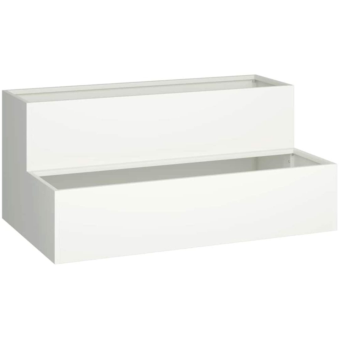Trädgårdshylla 2-Tier Vit Stål vidaXL 100 x 60 x 45 cm – bild 2