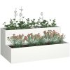 Trädgårdshylla 2-Tier Vit Stål vidaXL 100 x 60 x 45 cm – miniatyr 3