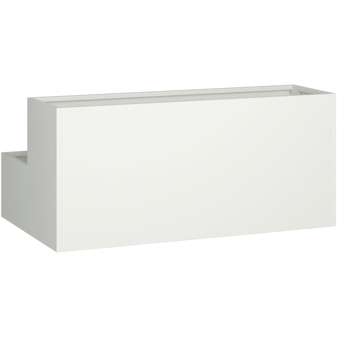 Trädgårdshylla 2-Tier Vit Stål vidaXL 100 x 60 x 45 cm – bild 5