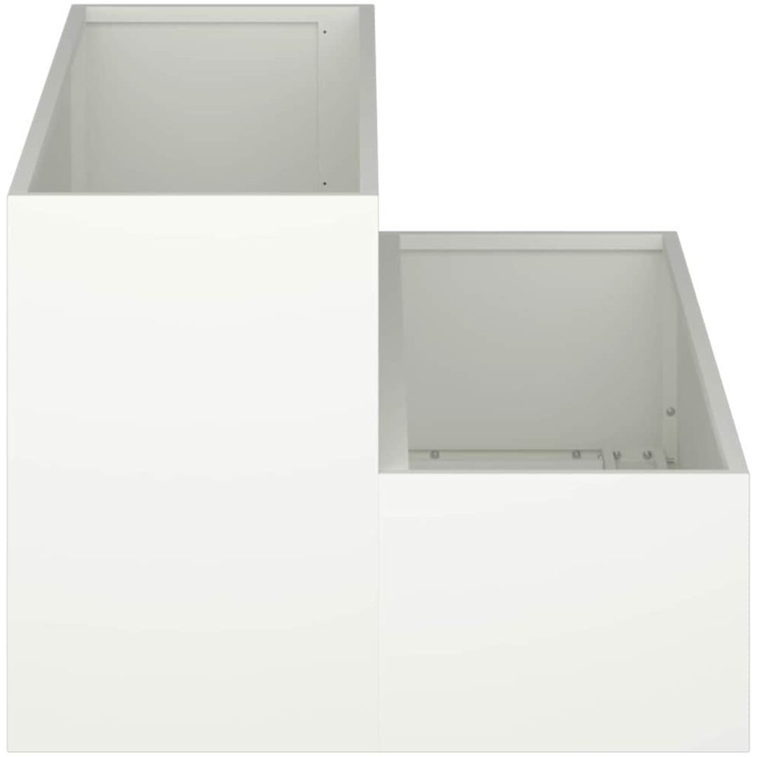 Trädgårdshylla 2-Tier Vit Stål vidaXL 100 x 60 x 45 cm – bild 7