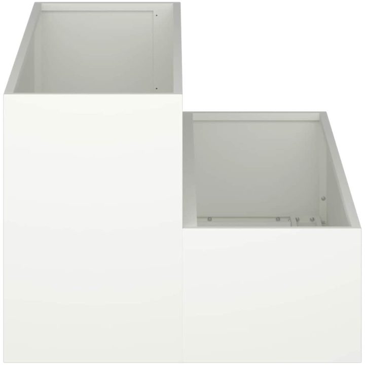 Trädgårdshylla 2-Tier Vit Stål vidaXL 100 x 60 x 45 cm – bild 7
