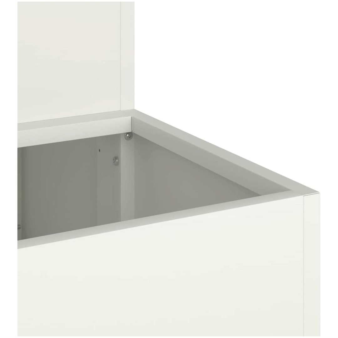Trädgårdshylla 2-Tier Vit Stål vidaXL 100 x 60 x 45 cm – bild 9