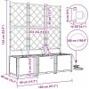 Trädgårdskärl med bevattningssystem 3 st Vit vidaXL 120 x 40 x 142 cm – miniatyr 10