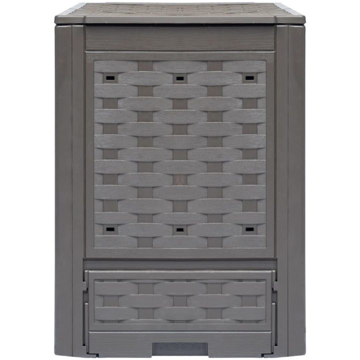 Trädgårdskompost 2 st brun 60x60x83 cm 600 L plastrotting vidaXL – bild 2