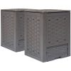 Trädgårdskompost 2 st brun 60x60x83 cm 600 L plastrotting vidaXL – miniatyr 1