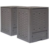 Trädgårdskompost 2 st brun 60x60x83 cm 600 L plastrotting vidaXL