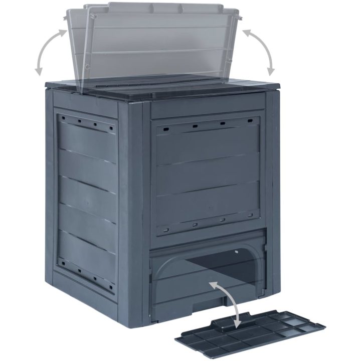 Trädgårdskompost 2 st grå 60x60x73 cm 520 L vidaXL – bild 4