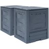 Trädgårdskompost 2 st grå 60x60x73 cm 520 L vidaXL – miniatyr 1