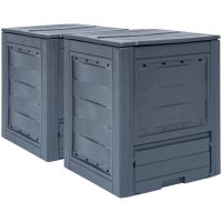 Trädgårdskompost 2 st grå 60x60x73 cm 520 L vidaXL