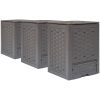 Trädgårdskompost 3 st brun 60x60x83 cm 900 L plastrotting vidaXL – miniatyr 1