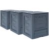 Trädgårdskompost 3 st grå 60x60x73 cm 780 L vidaXL – miniatyr 1