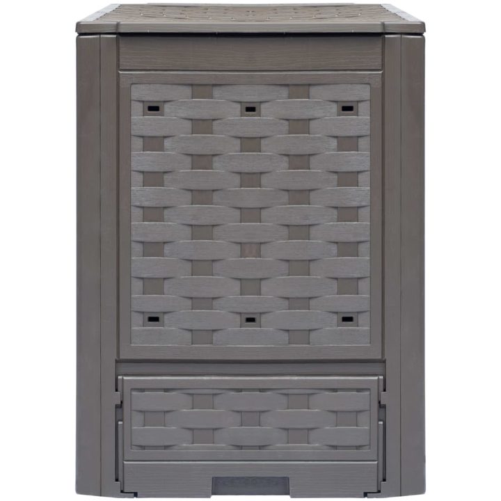 Trädgårdskompost brun 60x60x83 cm 300 L plastrotting vidaXL – bild 2