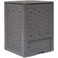 Trädgårdskompost brun 60x60x83 cm 300 L plastrotting vidaXL