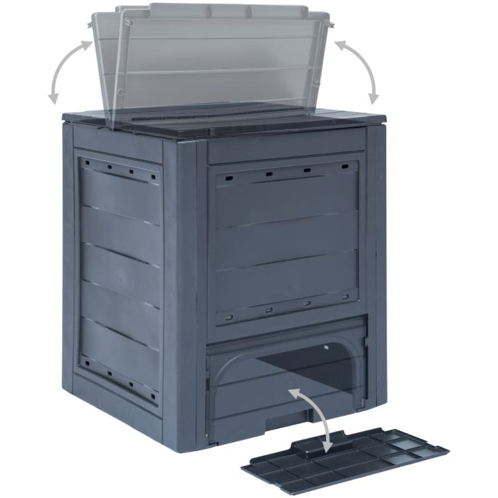 Trädgårdskompost grå 60x60x73 cm 260 L vidaXL – bild 4