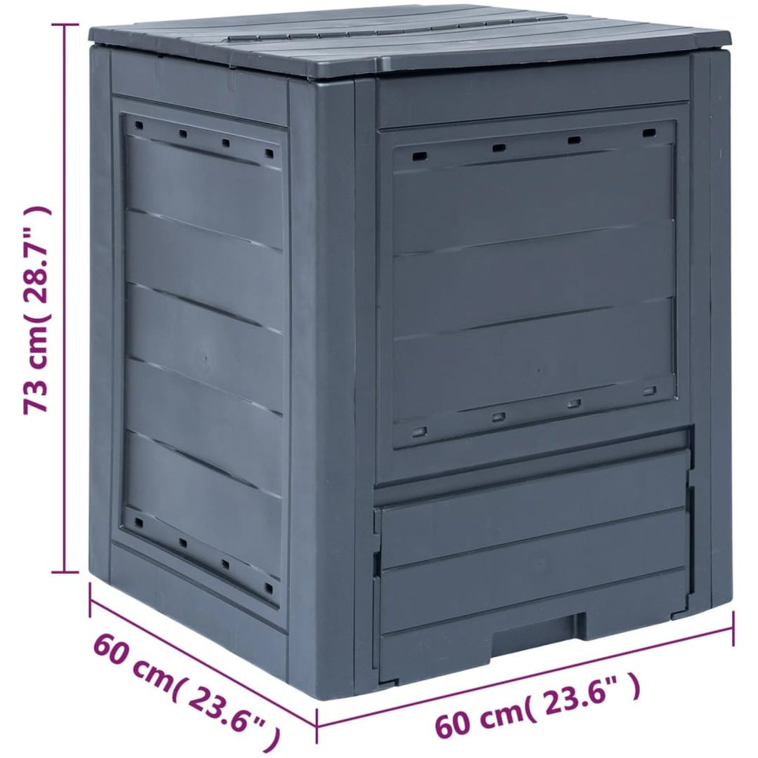 Trädgårdskompost grå 60x60x73 cm 260 L vidaXL – bild 7