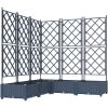 Trädgårdskruk med trellis 5 st Grå vidaXL 120 x 120 x 125.5 cm – miniatyr 2