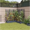 Trädgårdskruk med trellis 5 st Grå vidaXL 120 x 120 x 125.5 cm – miniatyr 3