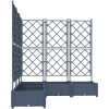 Trädgårdskruk med trellis 5 st Grå vidaXL 120 x 120 x 125.5 cm – miniatyr 5