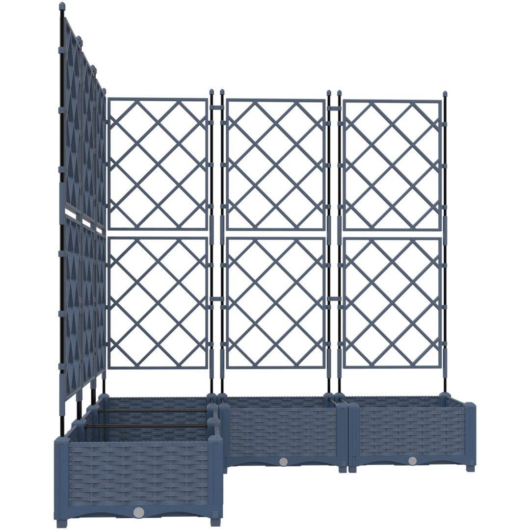 Trädgårdskruk med trellis 5 st Grå vidaXL 120 x 120 x 125.5 cm – bild 5