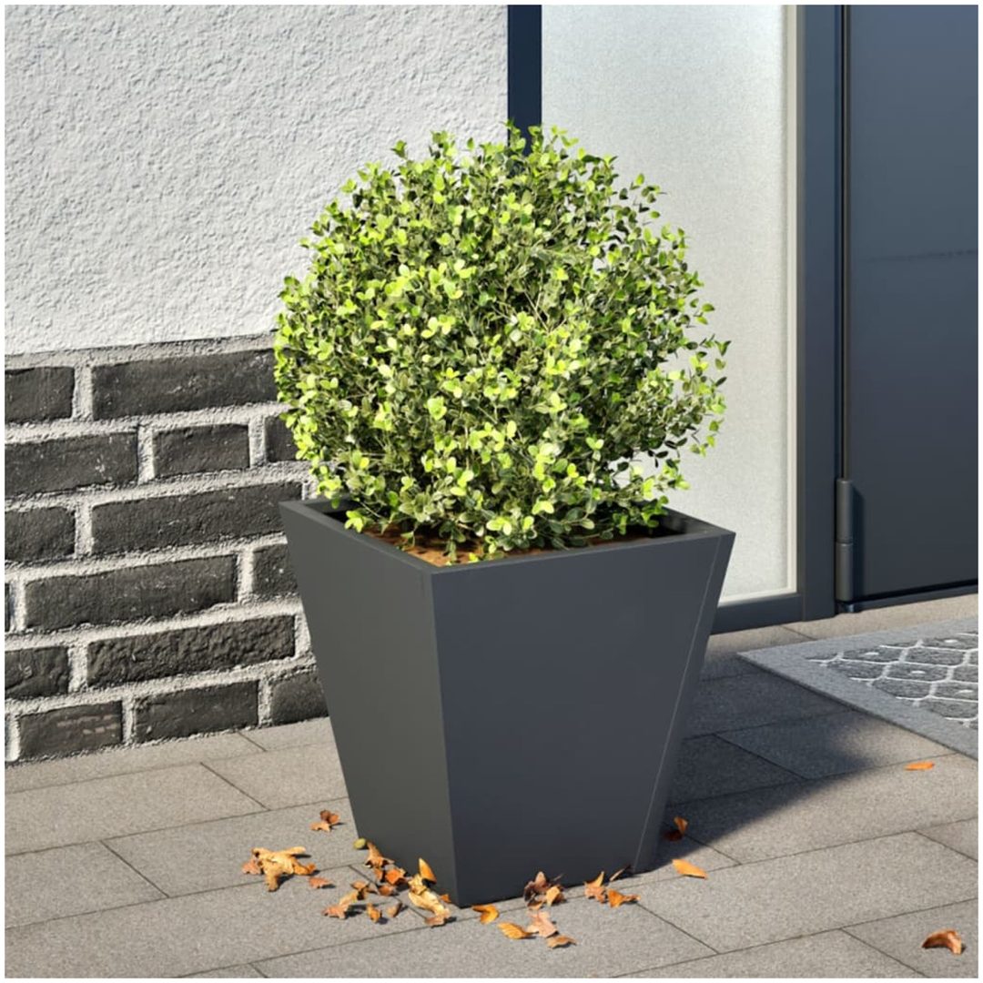 Trädgårdskruka antracit stål vidaXL 30 x 30 x 30 cm