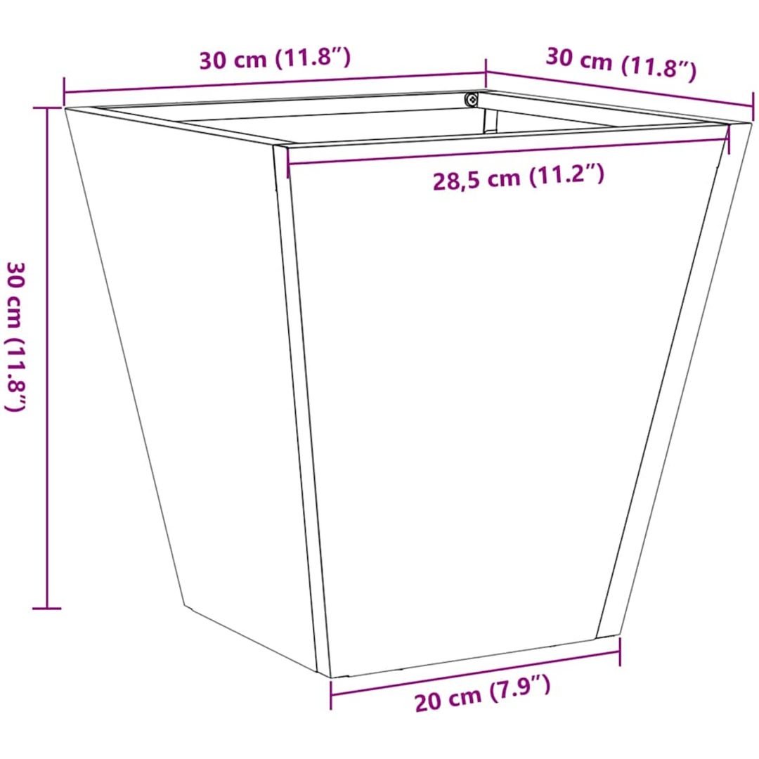 Trädgårdskruka galvaniserat stål vidaXL 30 x 30 x 30 cm – bild 11
