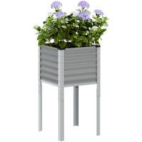 Trädgårdskruka grå stål vidaXL