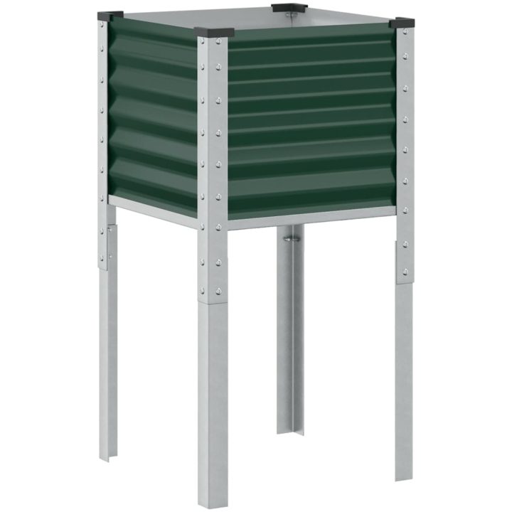 Trädgårdskruka grön stål vidaXL 45 x 45 x 88 cm – bild 6