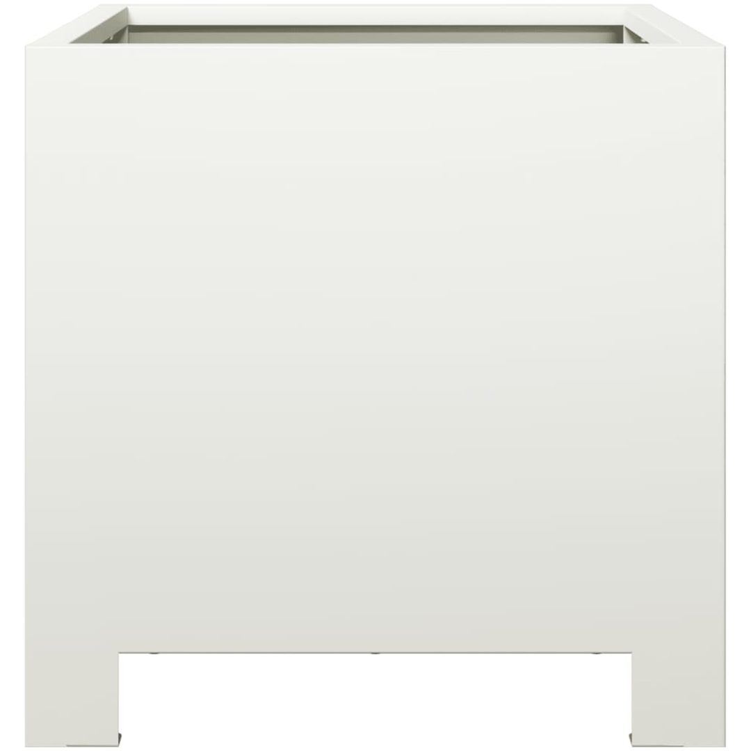 Trädgårdskruka vit stål vidaXL 30 x 30 x 30 cm – bild 4
