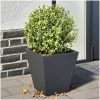 Trädgårdskrukor 2 st antracit stål vidaXL 30 x 30 x 30 cm – miniatyr 1