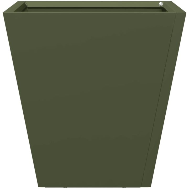 Trädgårdskrukor 2 st olivgrön stål vidaXL 30 x 30 x 30 cm – bild 7