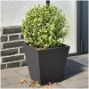 Trädgårdskrukor 2 st svart stål vidaXL 30 x 30 x 30 cm – miniatyr 1