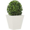 Trädgårdskrukor 2 st vit stål vidaXL 30 x 30 x 30 cm – miniatyr 4
